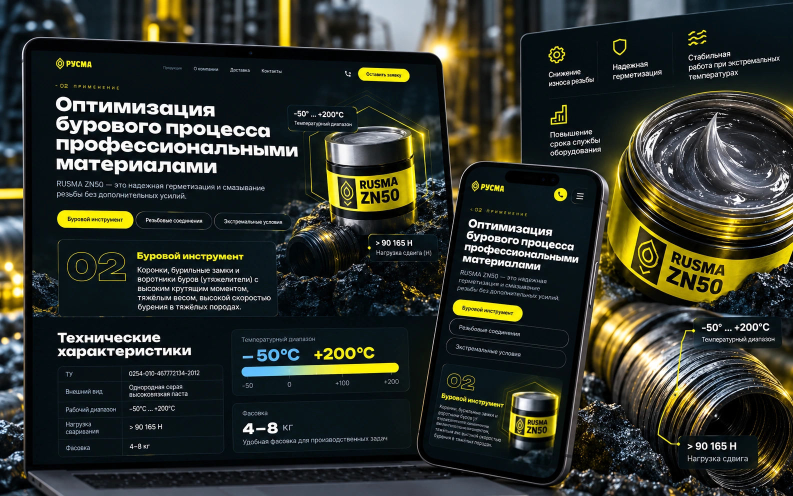 Продуктовые лендинги РУСМА для рекламного трафика Яндекс.Директ — экран 2